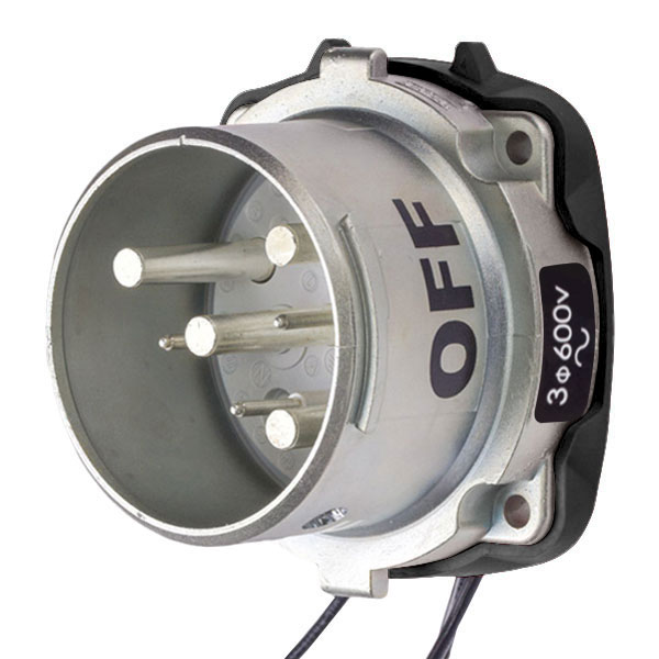 37-68143-263 - DS60 INLET METAL SIZE 4 TYPE 3R 3P+G 60A 600 VAC 60 Hz +3 AUX